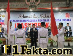 Kukuhkan 17 Paskibraka Taput, Bupati Tekankan Disiplin, Karakter dan Tanggung Jawab Generasi Muda