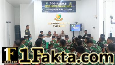 Anggota TNI Menerima Sosialisasi Keselamatan Berlalulintas DI Subdenpom IM/1-5 Takengon