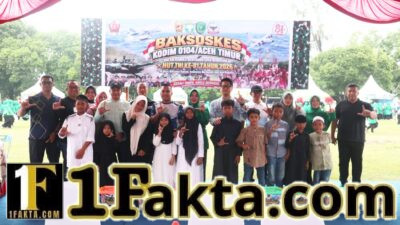 Hujan Tak Patahkan Semangat Warga Langsa Ikuti Car Free Day dan Baksoskes HUT TNI ke-81