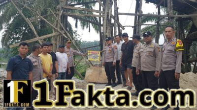 Polsek Siak Hulu Sisir Sejumlah Lokasi Tambang Pasir di Teratak Buluh, Pasang Spanduk Larangan