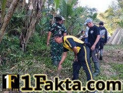 Semangat Gotong Royong Warga Baturiti, Babinsa Ikut Bersihkan Jalan Jelang Pengecoran Beton