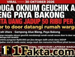 DIDUGA OKNUM GEUCHIK ALUE BIENG PAYA BAKONG MINTA UANG JADUP Rp50 RIBU PER JIWA DENGAN DATANGI RUMAH WARGA