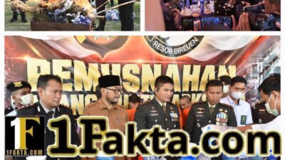 Polres Bireuen Musnahkan Barang Bukti Narkotika, 10.505,92 Gram Sabu dan 19.340 Gram Ganja Hasil Sitaan
