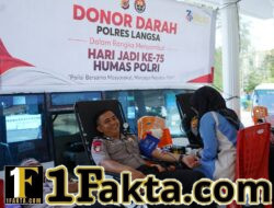 Sambut Hari Jadi Humas Polri ke-75, Polres Langsa Kumpulkan 42 Kantong Darah