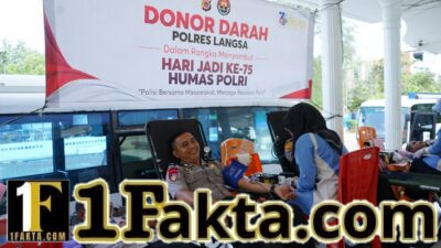 Sambut Hari Jadi Humas Polri ke-75, Polres Langsa Kumpulkan 42 Kantong Darah
