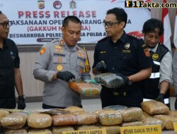 Polres Langsa Ungkap 10 Kasus Narkoba, 39,9 Kg Ganja Disita! 14 Pria Diamankan